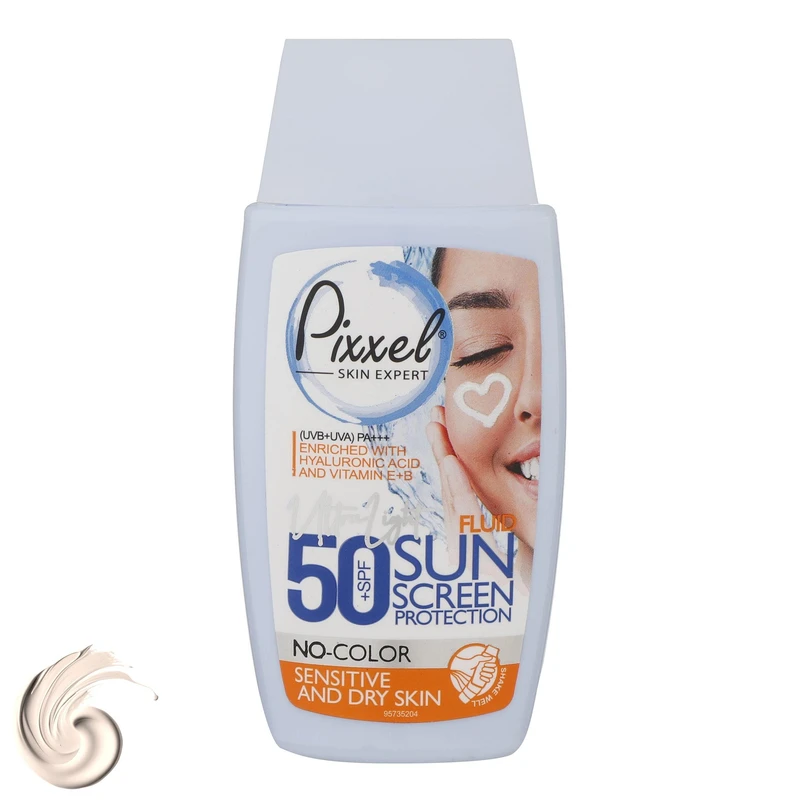 کرم ضدآفتاب بی رنگ پیکسل SPF 50 مدل Sensitive مناسب پوست های خشک و حساس حجم 50 میلی لیتر