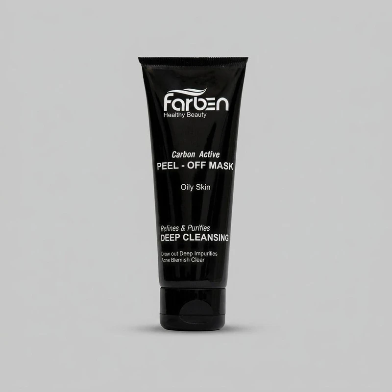 ماسک زغال ورقه‌ای صورت فاربن مدل Peel-Off حجم 75 میلی‌لیتر، کاهش چربی، رفع جوش سرسیاه، کوچک‌کننده منافذ، روشن‌کننده و سم‌زدای پوست، مناسب پوست چرب