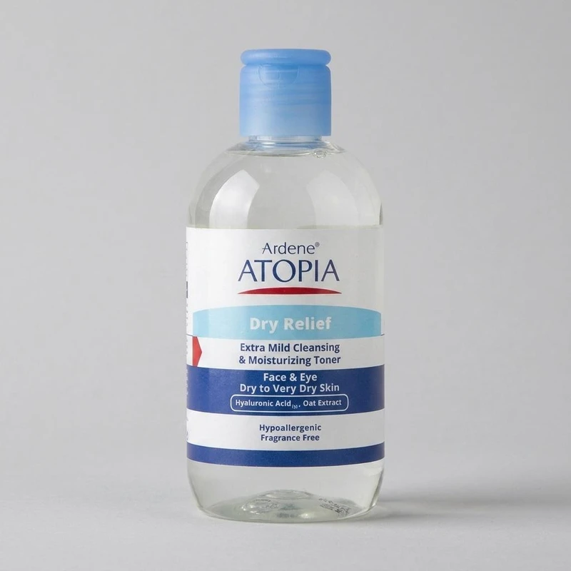 تونر پاک کننده صورت و چشم آردن آتوپیا مدل Dry Relief مناسب پوست خشک و خیلی خشک حجم 250 میلی لیتر